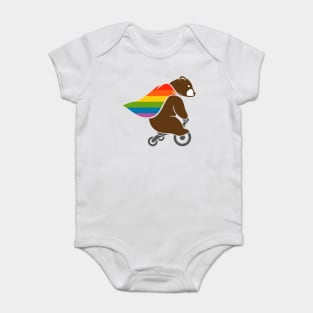 Bear Rainbow Flag Hero Bear Gay Pride Baby Bodysuit